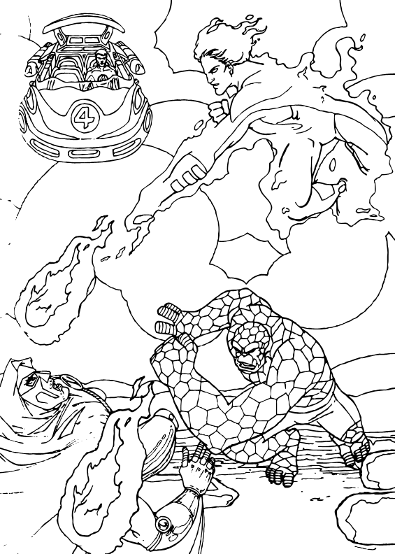 kids coloring pages and fantastic four