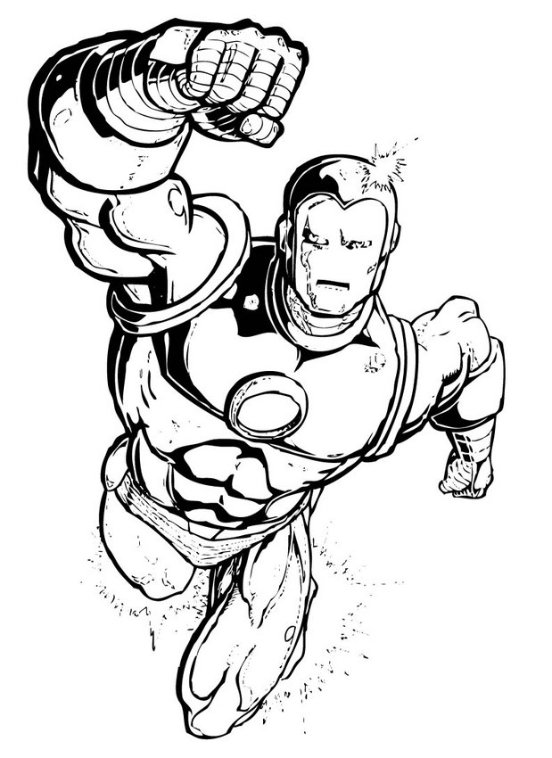 Iron man flying coloring pages - Hellokids.com