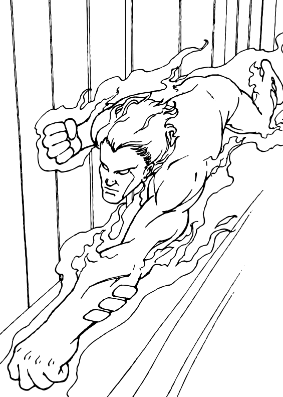 Human torch fury coloring pages - Hellokids.com