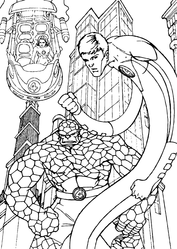 kids coloring pages and fantastic four