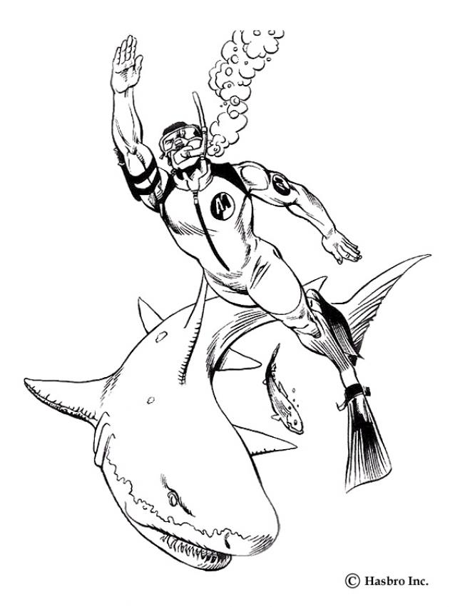 Action Man Deep Sea Attack Coloring Pages Hellokids Page Art