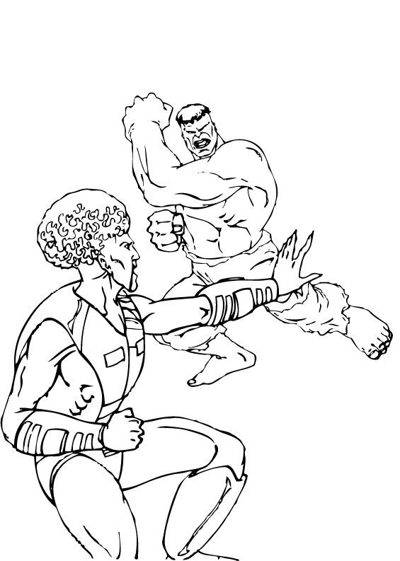 The leader vs hulk coloring pages - Hellokids.com