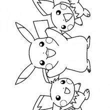 ELECTRIC POKEMON coloring pages - Pikachu and Pichu