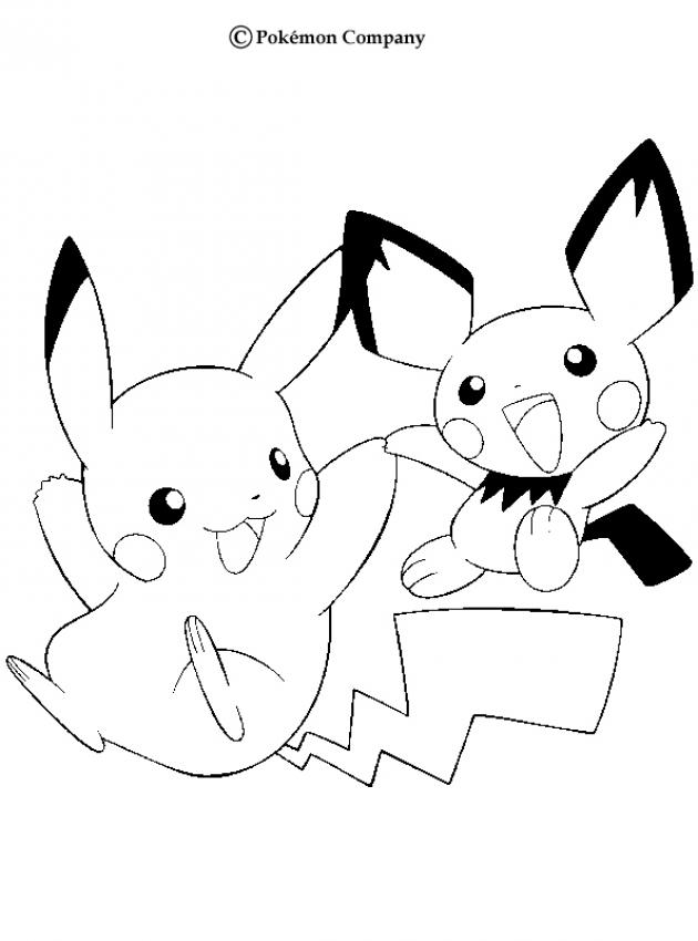 pokemon pikachu and pichu coloring pages