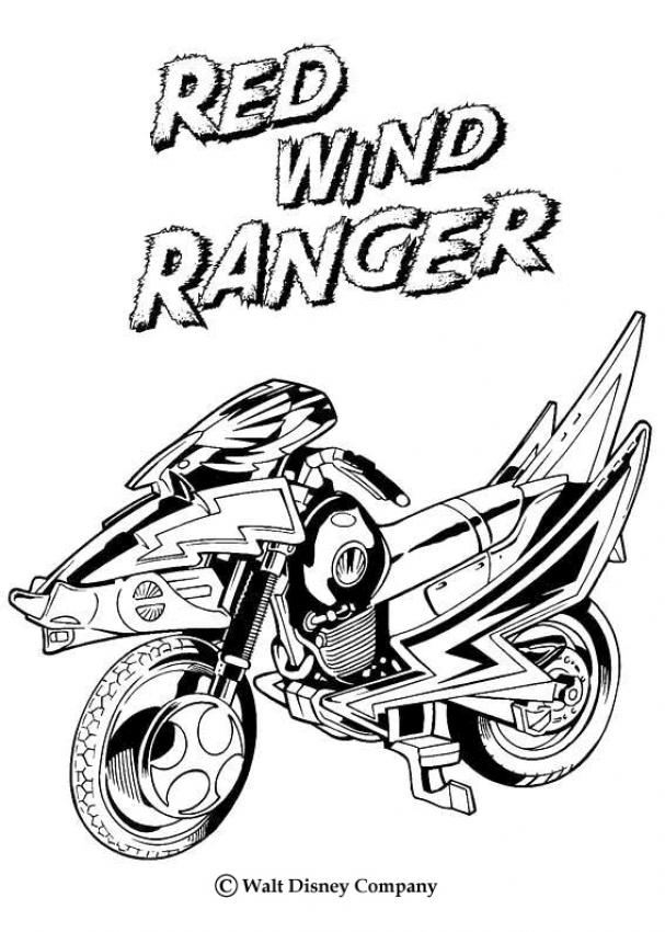 seta el propósito Funcionar Power ranger's motercycle coloring pages - Hellokids.com