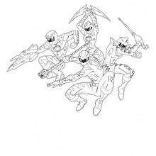 Power Rangers in action - Coloring page - CHARACTERS coloring pages - TV SERIES CHARACTERS coloring pages - POWER RANGERS coloring pages