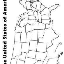 Map of the USA coloring page - Coloring - Holiday coloring pages - 4th of July coloring pages