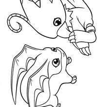 Biyomon and Tokomon coloring sheet - Coloring - Cartoon Characters Coloring Pages - Digimon coloring pages
