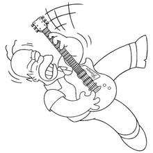 Homer playing the guitar