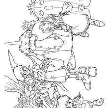 Digimon heroes - Coloring page - MANGA coloring pages - DIGIMON coloring pages