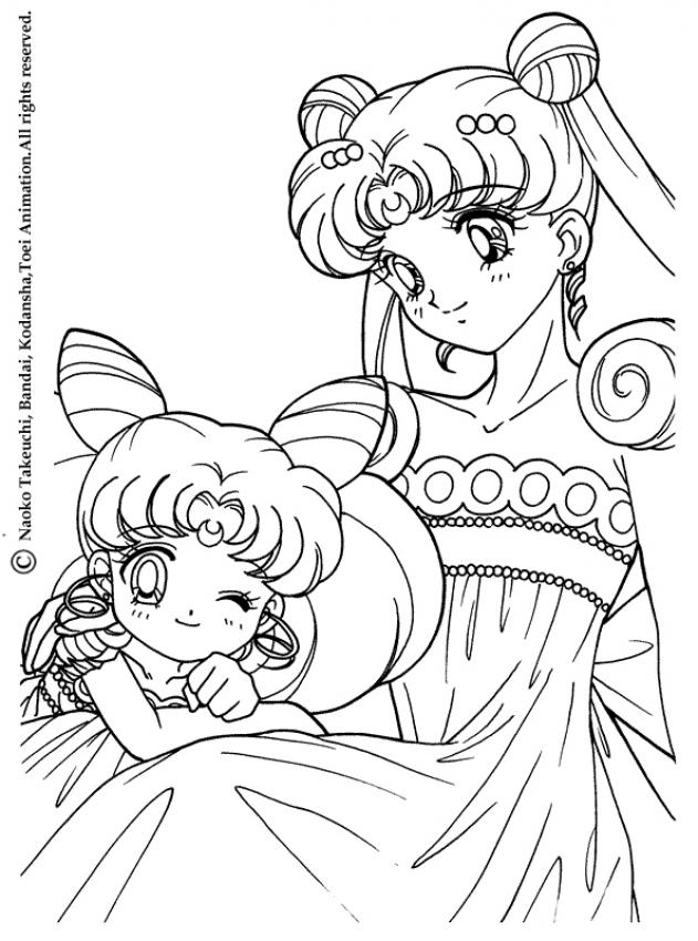 sailor moon and rini coloring pages - photo #7