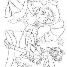 Sakura and the princess - Coloring page - MANGA coloring pages - SAKURA coloring pages