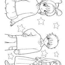 Sakura and her friends - Coloring page - MANGA coloring pages - SAKURA coloring pages