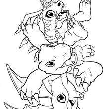 Agumon and friends coloring sheet