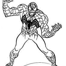 Venom ready to attack coloring pages - Hellokids.com
