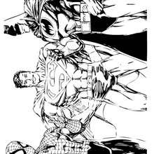 Batman, Spiderman and Superman coloring page