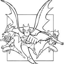 Superheroes: Batman, Robin and Batgirl - Coloring - Super Heroes Coloring Pages - Batman coloring pages