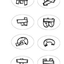 Letters A to H - Coloring page - ALPHABET coloring pages - WESTERN letters of alphabet coloring pages