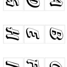 Letters A to I - Coloring - ALPHABET coloring pages - ITALIC letters coloring pages