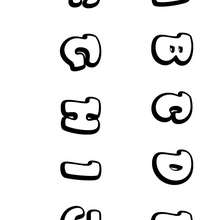 Letters A to J - Coloring - Alphabet coloring pages - Disko letters of alphabet coloring pages