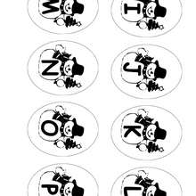 Letters I to P - Coloring - ALPHABET coloring pages - CHRISTMAS letters of alphabet coloring pages
