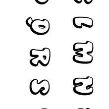 Letters K to T - Coloring - Alphabet coloring pages - Disko letters of alphabet coloring pages