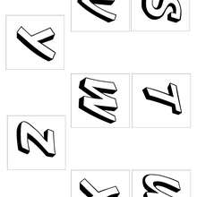 Letters S to Z - Coloring - ALPHABET coloring pages - ITALIC letters coloring pages