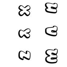 Letters U to Z - Coloring - Alphabet coloring pages - Disko letters of alphabet coloring pages
