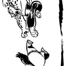 Kung Fu Panda fighting a duel with Tigress - Coloring - Cartoon Characters Coloring Pages - Kung Fu Panda coloring pages