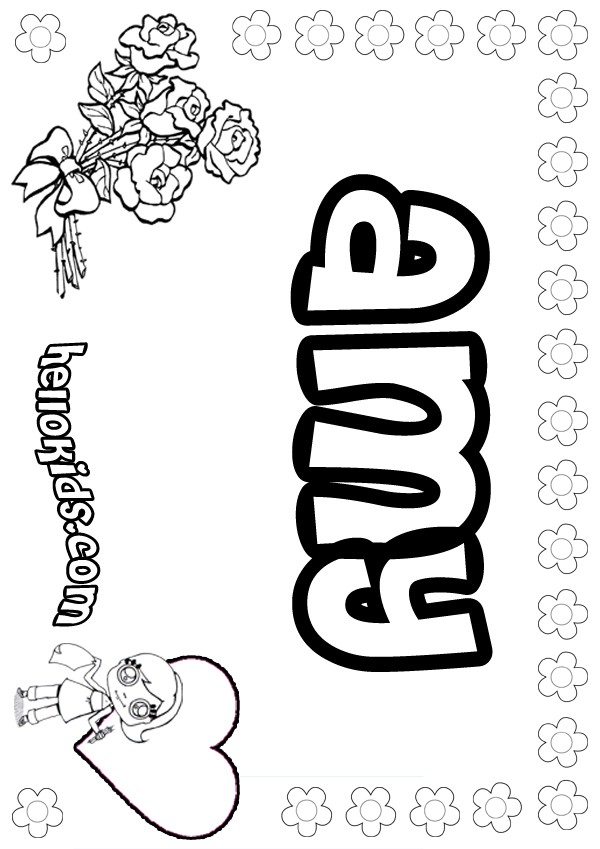 Amy Coloring Pages Name