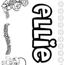 Ellie - Coloring page - NAME coloring pages - GIRLS NAME coloring pages - E names for girls coloring book