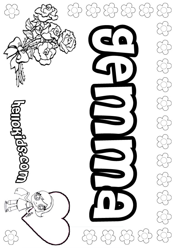 name coloring pages for girls - photo #17