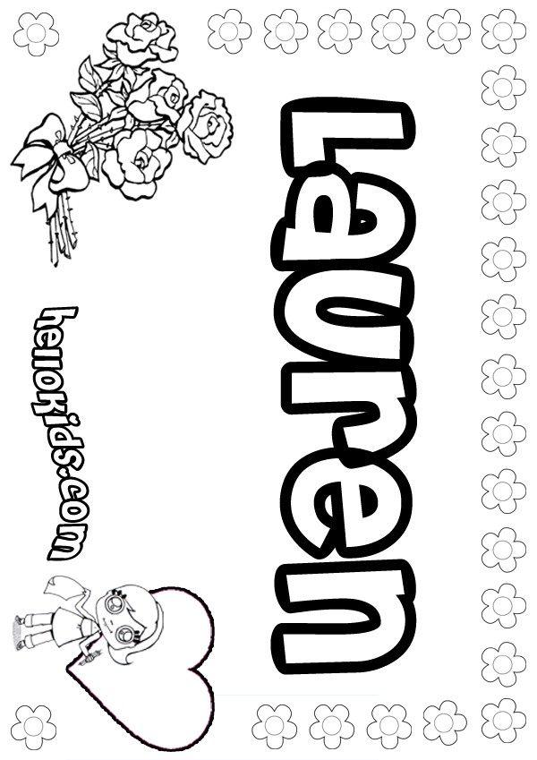 name lauren coloring pages - photo #1