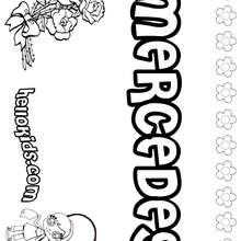 Mercedes - Coloring - Name coloring pages - Girls' first name coloring pages - Letter M