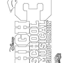 High School Musical poster coloring page - Coloring - Singer / Movie Star Coloring pages - HSM 3 - High School Musical coloring pages