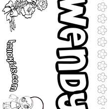 Wendy - Coloring page - NAME coloring pages - GIRLS NAME coloring pages - U, V, W, X, Y, Z girls names posters