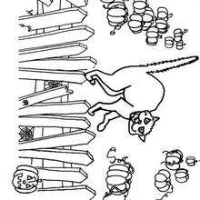 Halloween black cat coloring page - Coloring - Holiday coloring pages - Halloween coloring pages - Halloween Witch coloring pages