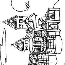 Haunted castle - Coloring - HOLIDAY coloring pages - HALLOWEEN coloring pages - HAUNTED CASTLE coloring pages