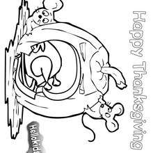 Mice and a pumpkin - Coloring - Holiday coloring pages - Thanksgiving coloring pages