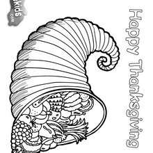 Thanksgiving cornucopia - Coloring - Holiday coloring pages - Thanksgiving coloring pages