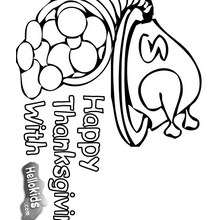 Cornucopia for thanksgiving - Coloring - Holiday coloring pages - Thanksgiving coloring pages