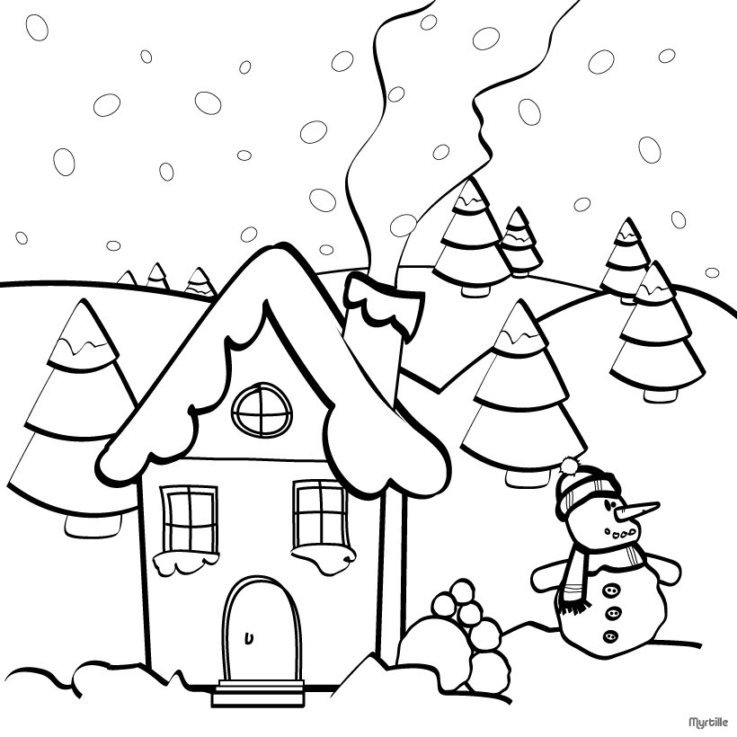 Christmas house coloring pages - Hellokids.com