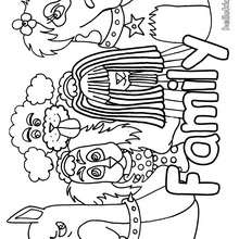 Dog's family coloring page - Coloring page - ANIMAL coloring pages - PET coloring pages - DOG coloring pages - Free DOG coloring pages