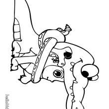 Teo wearing Halloween crocodile costume coloring page - Coloring page - HOLIDAY coloring pages - HALLOWEEN coloring pages - Free HALLOWEEN coloring pages