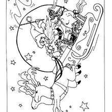 Christmas sleigh coloring page - Coloring - Holiday coloring pages - Christmas coloring pages - Christmas Sled and Reindeer coloring pages