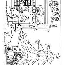 Santa with his dog coloring page - Coloring - Holiday coloring pages - Christmas coloring pages - Santa coloring pages