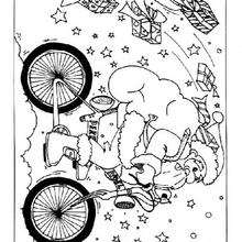 Santa on the bicycle coloring page - Coloring - Holiday coloring pages - Christmas coloring pages - Santa coloring pages