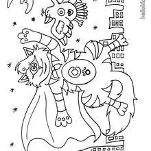 Cat monster coloring page - Coloring - Holiday coloring pages - Halloween coloring pages - Halloween Monster coloring pages