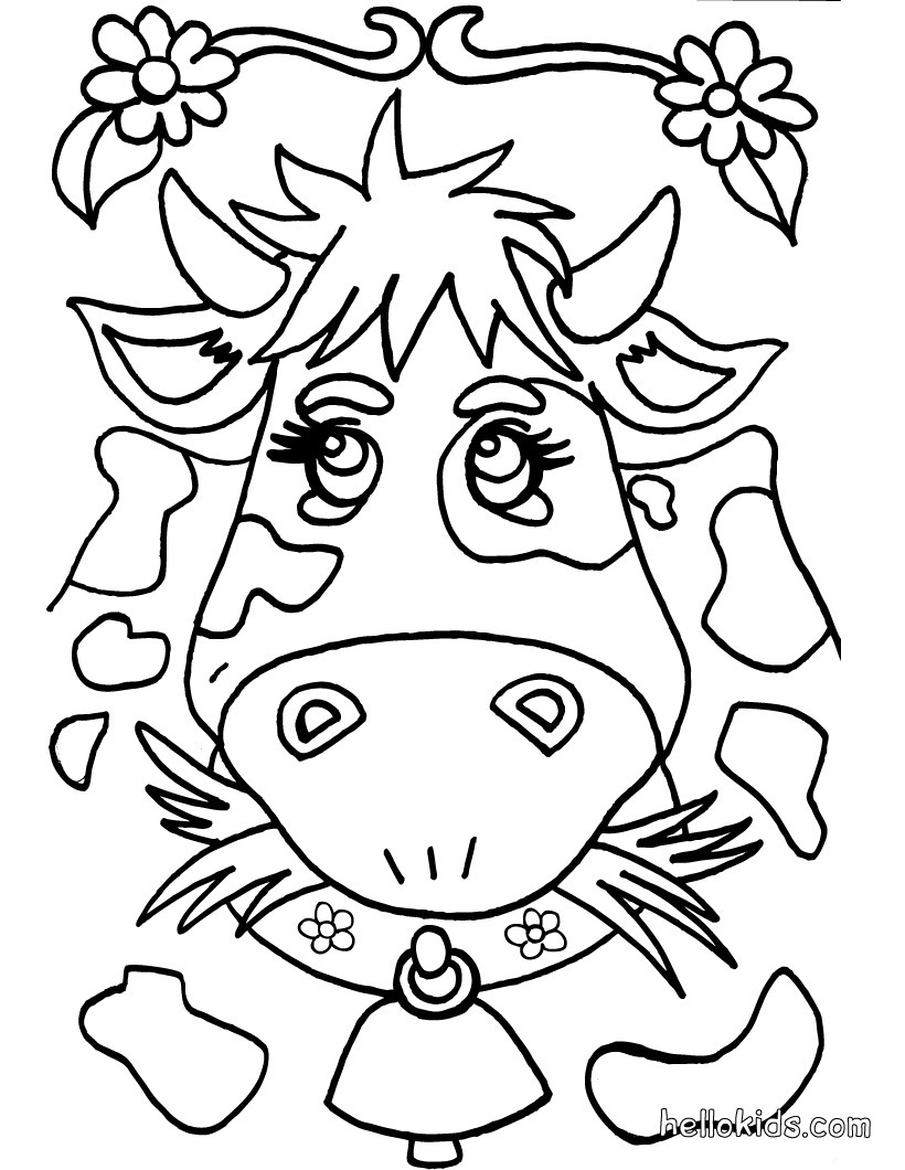 Cock and Hen Cow coloring page Coloring page ANIMAL coloring pages FARM ANIMAL coloring pages