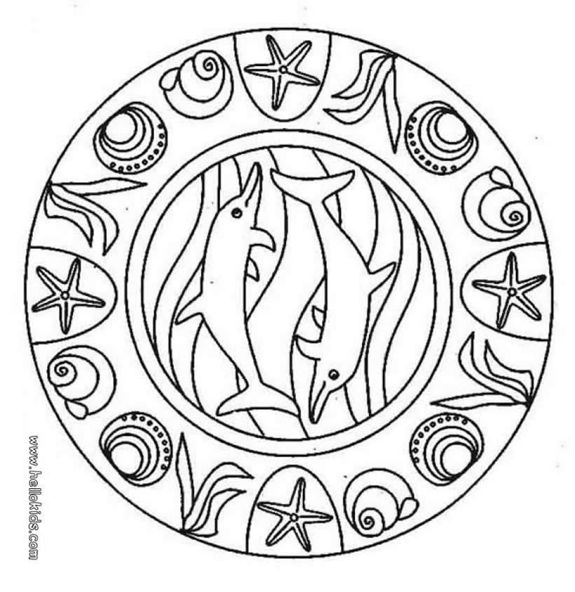 dolphin mandala coloring pages  hellokids